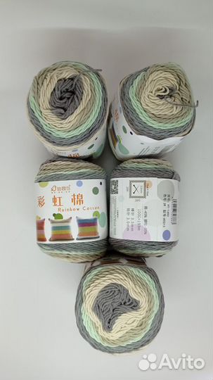 Пряжа для вязания хлопок с акрилом Rainbow Cotton