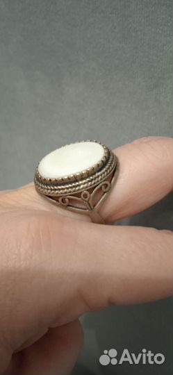 Серебряное кольцо с агатом СССР