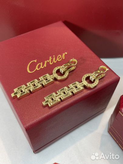 Сережки cartier agrafe золото бриллианты