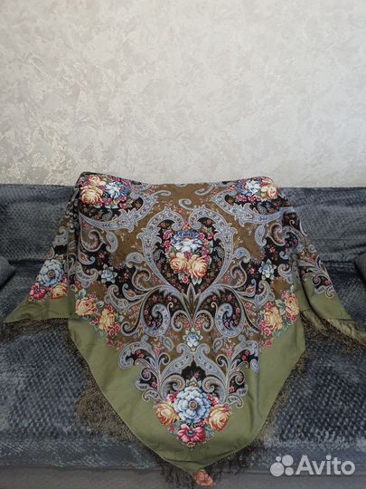 Павловопосадский платок шаль, шерсть