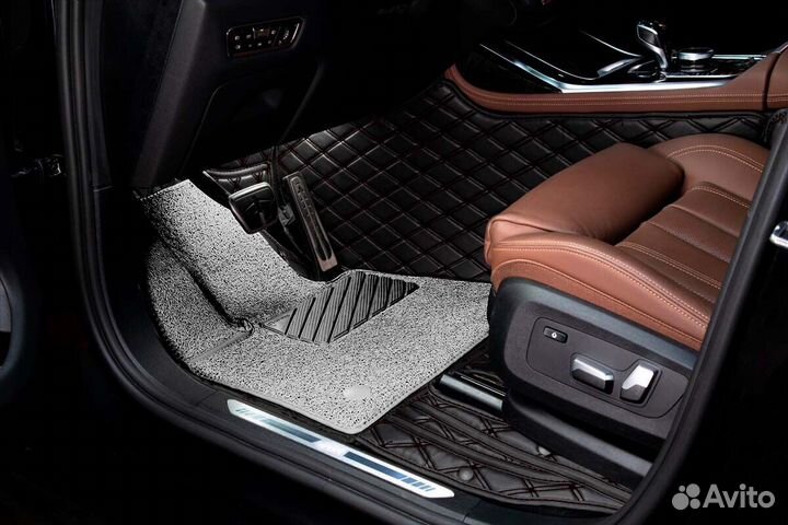 3D Коврики BMW 7 G12 Long Экокожа Салон Багажник