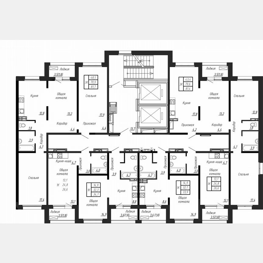 Квартира-студия, 33,9 м², 8/17 эт.