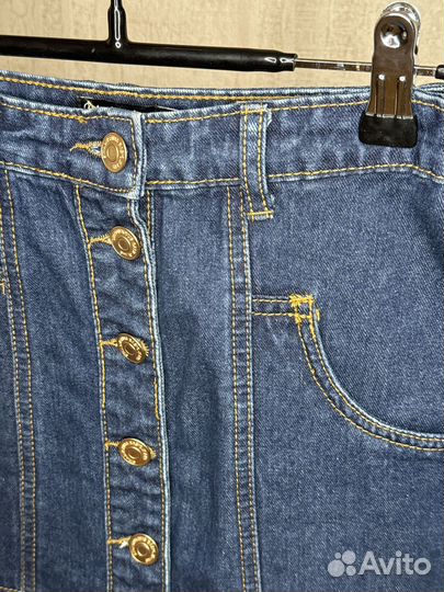 Джинсовая юбка мини Stradivarius