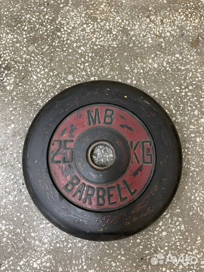 Блин Диск 5,10,15,25кг 51мм MB barbell для штанги