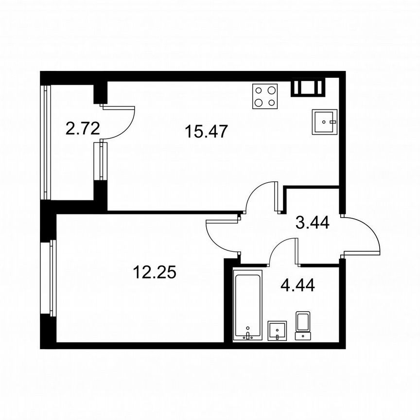 1-к. квартира, 37 м², 5/9 эт.