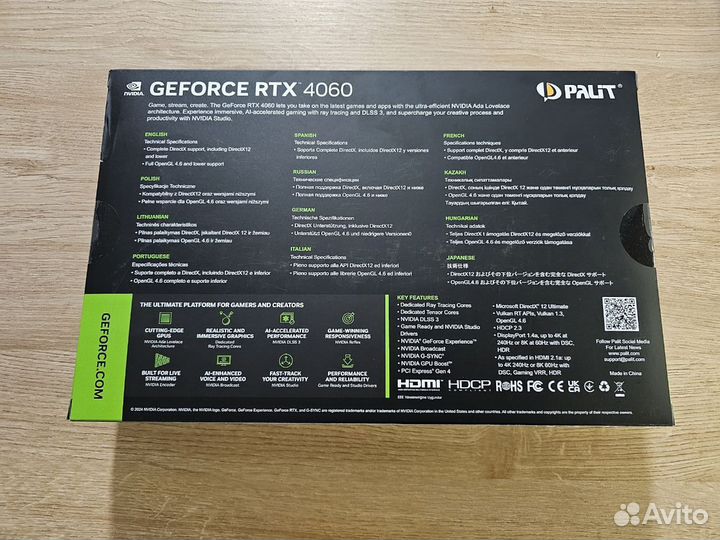 Palit nvidia GeForce RTX 4060 infinity 2 OC 8гб