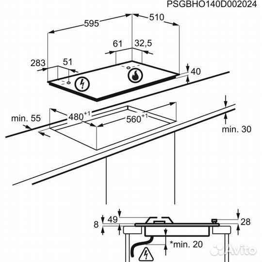 Газовая варочная поверхность Electrolux GPE 263 MW