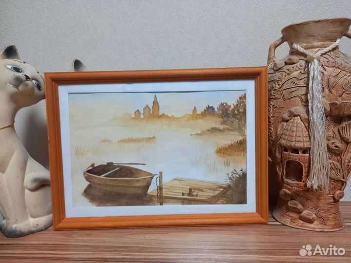 Картина в рамке под стеклом