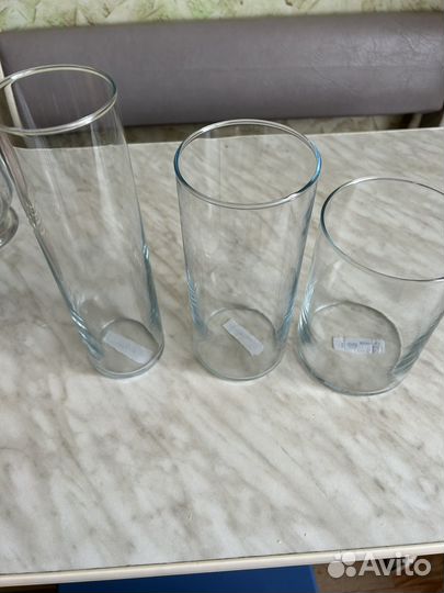 3 штуки Ваза для цветов IKEA 17,23,27 см(зшт)