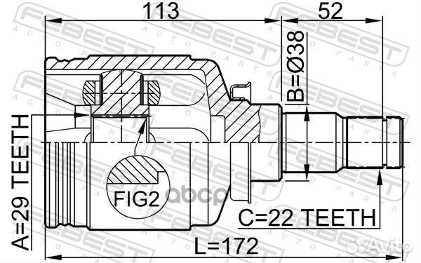 ШРУС внутренний 29x38x22 (chevrolet lacetti/OPT