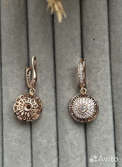 Серьги под золото Versace style