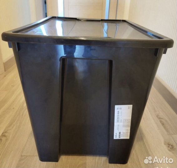 Контейнер с крышкой IKEA самла черный ящик