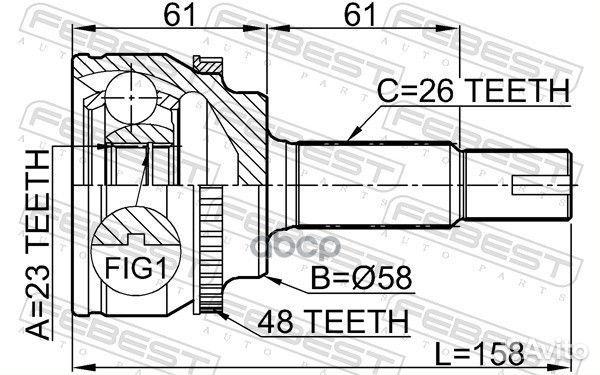 ШРУС наружный к-кт Toyota Corolla 1.4/1.6 02