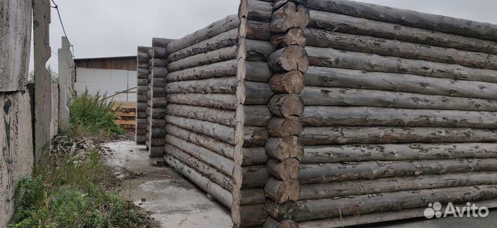 Сруб дома из бревна ручной рубки в чашу