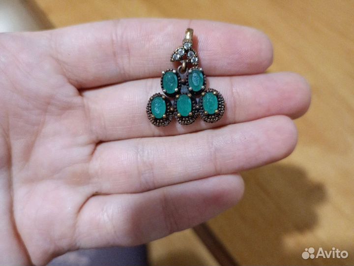 Серьги гвоздики кольцо подвеска комплект