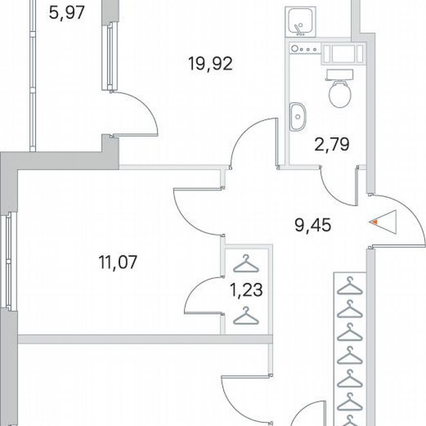 2-к. квартира, 66,5 м², 2/4 эт.