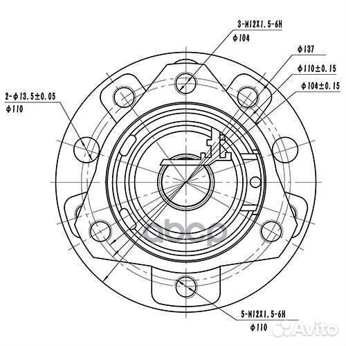 Ступица передняя Opel astra H, zafira, 5