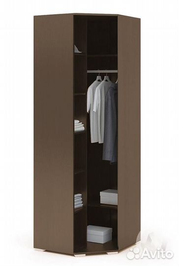 Шкаф угловой шу-751 Гостиная Яна (шимо темный/шимо