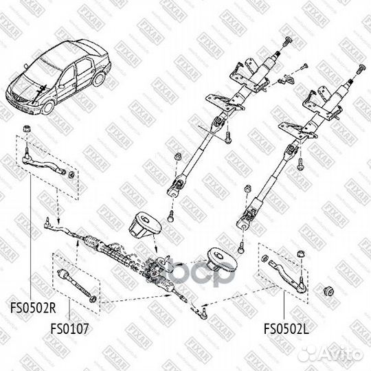 FS0502R наконечник рулевой правый Renault Loga