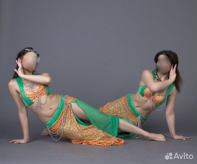 Костюм для танца живота зеленый