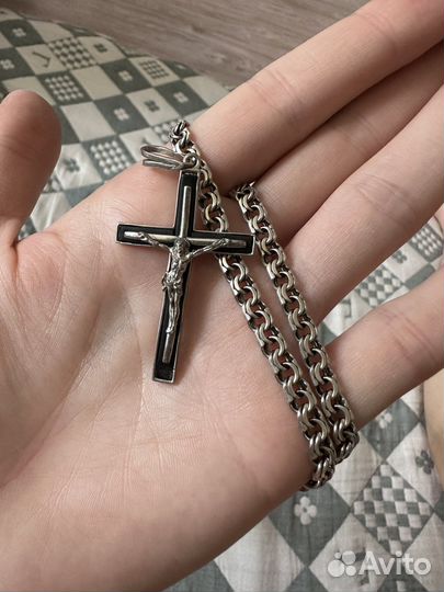 Мужская серебряная цепь