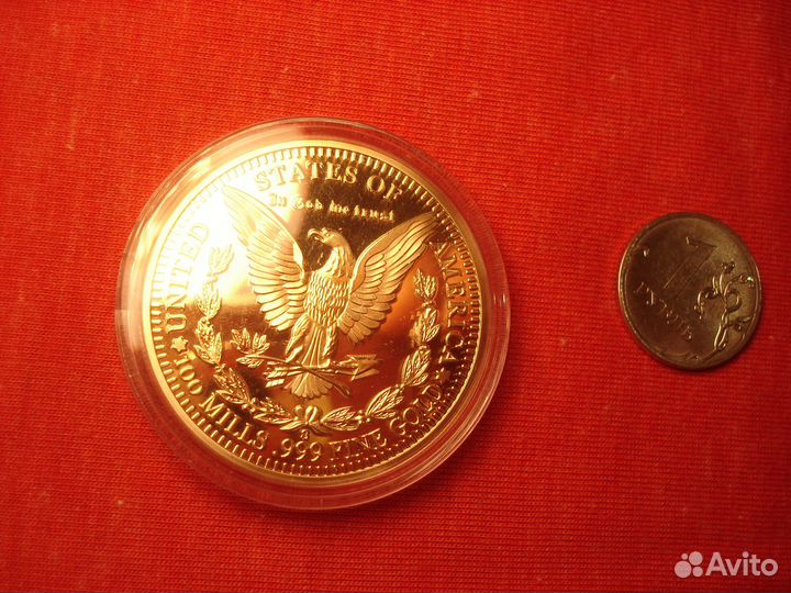 Золото Свобода Морган 1896г Редкая Proof Орел USA