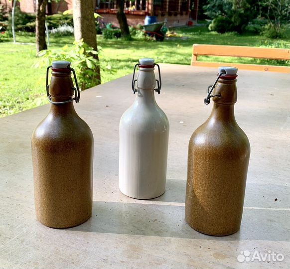 Бутылка керамика с пробкой