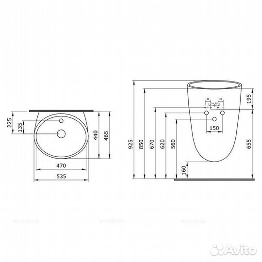 Раковина Bocchi Venezia белая керамика