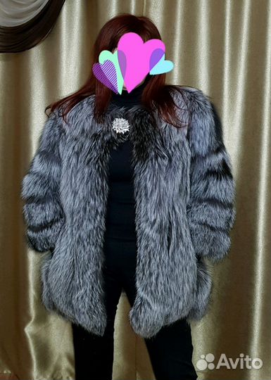 Шуба из меха чернобурки