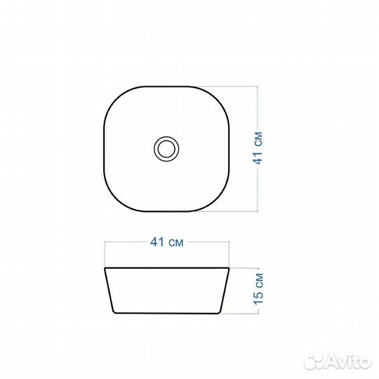 Раковина чаша фарфор 420x420x130 белая FL13NS27-8