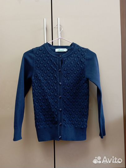 Кофта для девочки школьная тёмно-синяя