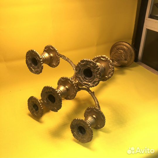К.1029 Подсвечник на 5 свечей разборный латунь