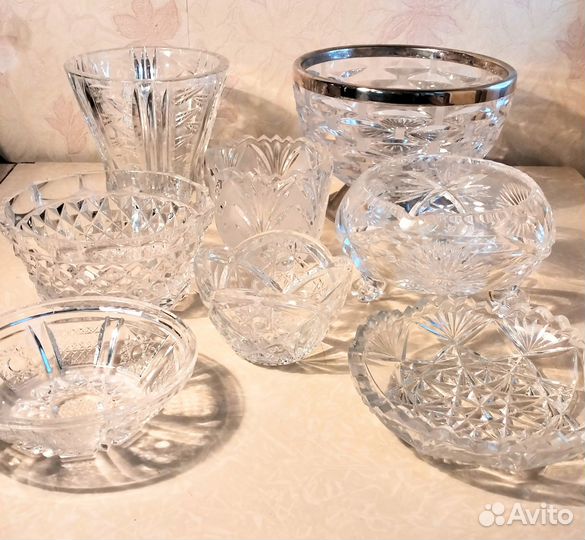 Винтажные столовые приборы из литого стекла