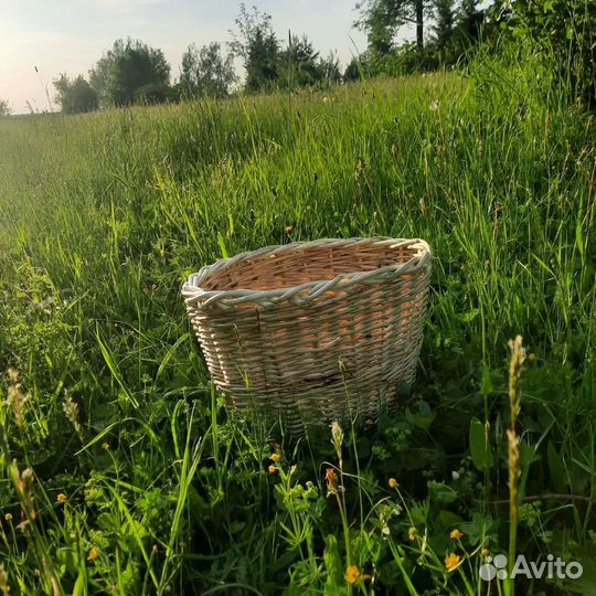 Корзина плетеная круглая