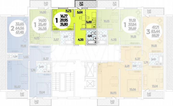Квартира-студия, 31,8 м², 4/16 эт.