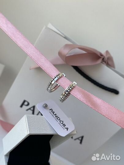 Серьги кольца Pandora Signature