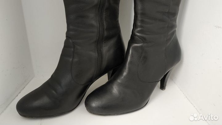 Черные кожаные сапоги ecco jouf размер 38