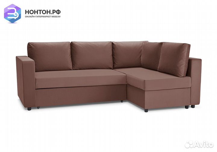 Диван угловой дельфин Мансберг лайт шоколадный