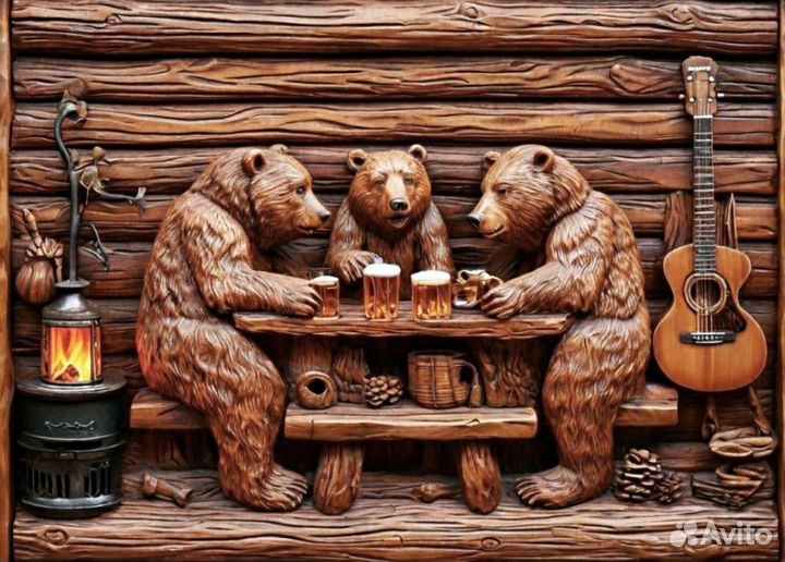 Табличка панно резное для бани и аксессуары сауны