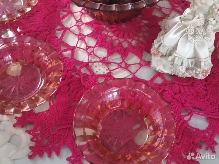 Вазочка для варенья и 6 розеток СССР