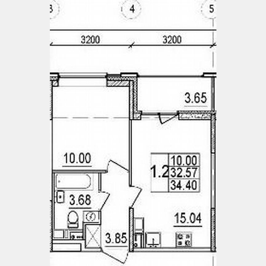1-к. квартира, 34,4 м², 12/14 эт.