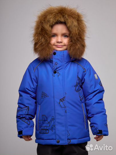 Куртка зимняя для мальчика синяя 116