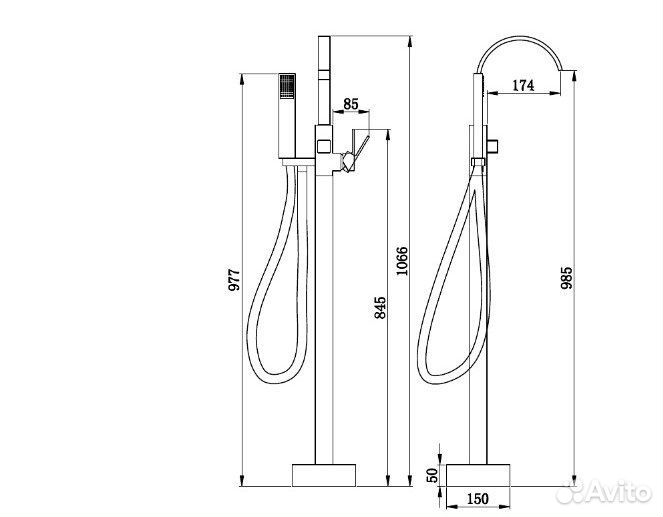 Смеситель для ванны Boch Mann resia Вlack BM9191