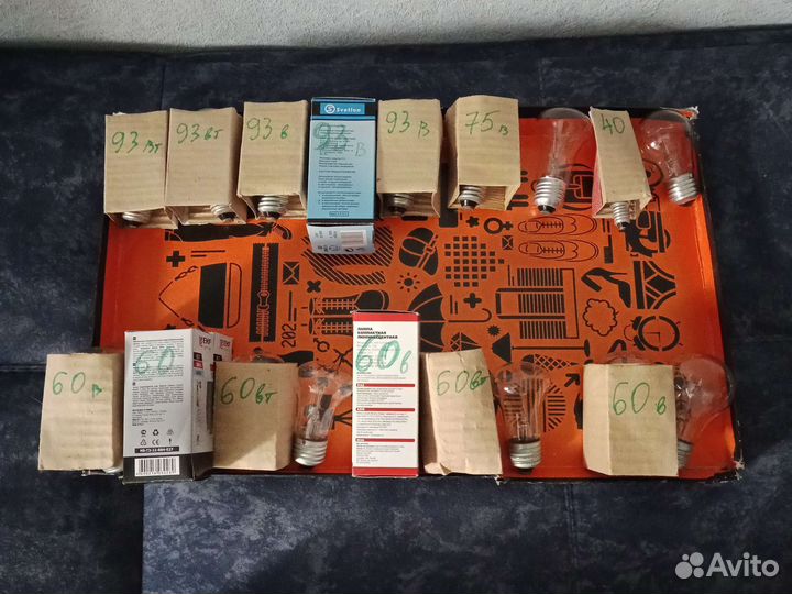 Лампочки накаливания пакетом, 42 шт разные