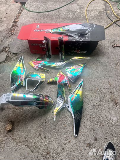 Пластик ктм 2019-2022 rtech с наклейками хром MX