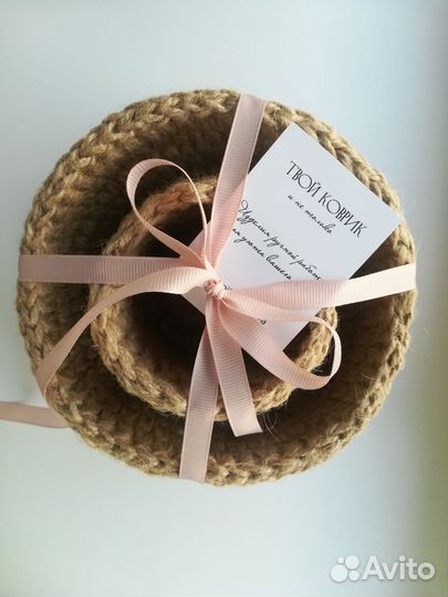 Подарочный набор вязанных корзин ручная работа