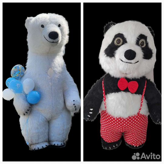 Поздравление: Белый мишка, панда, зайка и др