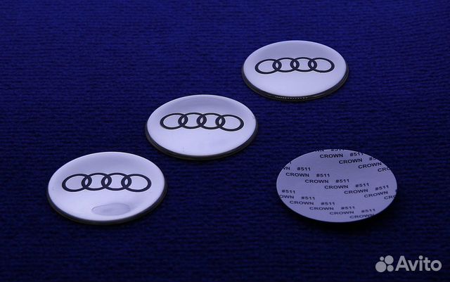 Комплект 3D наклеек колпачка диска Audi 56,60.65 м