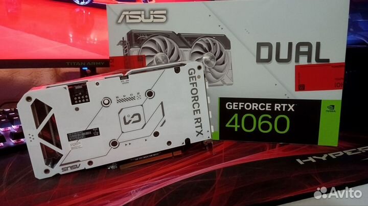 Видеокарта asus RTX 4060 dual white 8gb