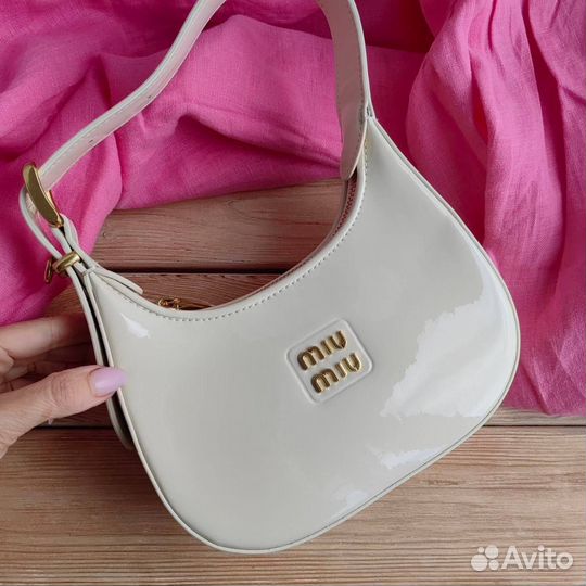 Сумка женская Miu Miu Cream лаковая Люкс